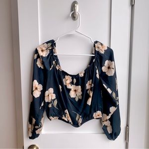 BB Dakota Gardenia Printed Off-The-Shoulder Top